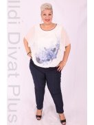 Emi Beige-Rózsaszín Pöttyös Blúz