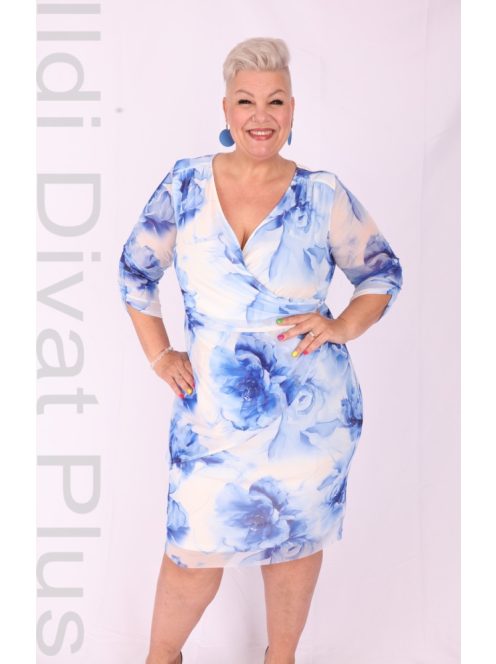 Trynite Kék-Ekrü Mintás Ruha