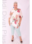 Eko Ekrü-Narancs Mintás Muszlin Tunika