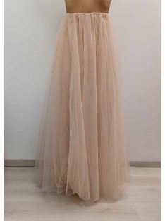 Púder-Beige Maxi Tüll Szoknya