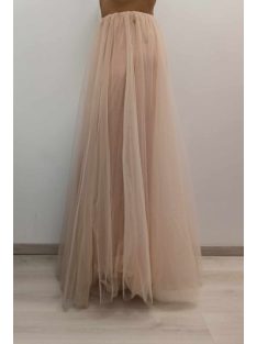 Púder-Beige Maxi Tüll Szoknya