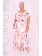 Trynite Ekrü-Púder Virágos Maxi Ruha