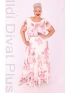 Trynite Ekrü-Púder Virágos Maxi Ruha