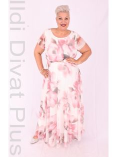 Trynite Ekrü-Púder Virágos Maxi Ruha