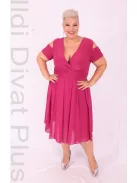 Gabriella Magenta Muszlin Midi Ruha