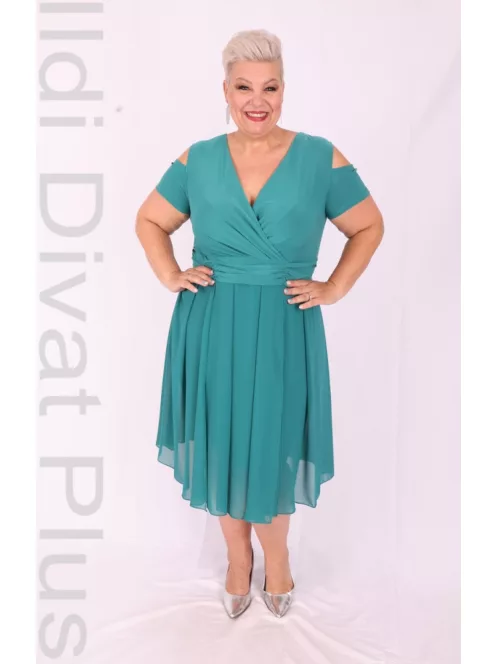 Gabriella Zöld Muszlin Midi Ruha-46