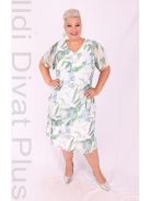 Exclusíve Kék-Zöld Virágos Muszlin Ruha