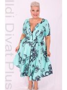 Margo Zöld-Kék Mintás Ruha-44