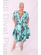 Margo Zöld-Kék Mintás Ruha-44