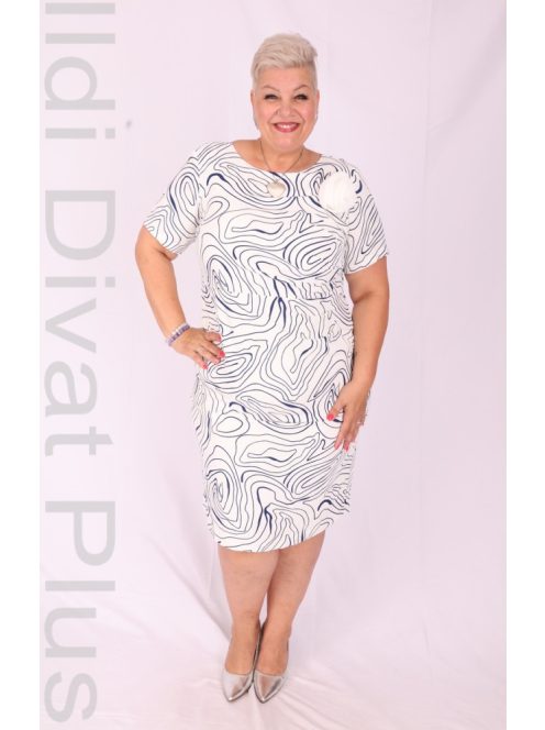 J&S Kék-Fehér Mintás Gitta Ruha