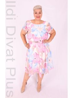 Trynite Púder-Kék Mintás Muszlin Ruha