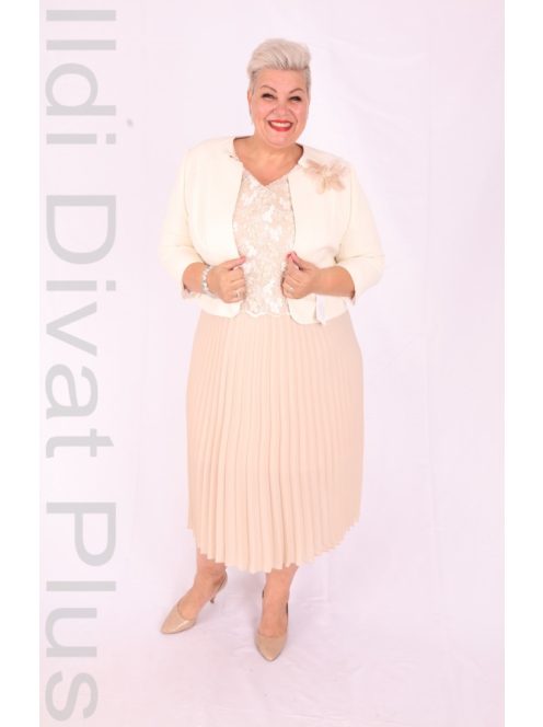 Agis Arany-Beige Plíszirozott Kosztüm