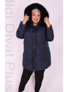 A Incze Sötétkék Kapucnis Téli Kabát