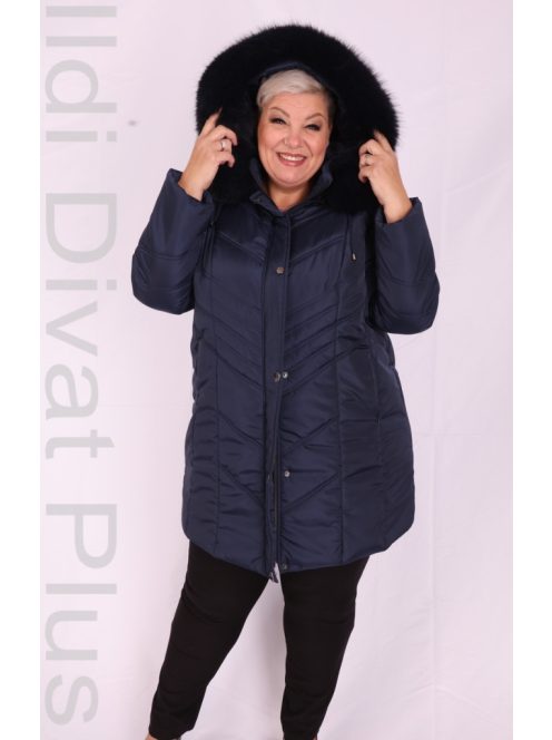 A Incze Sötétkék Kapucnis Téli Kabát