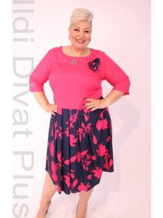 Jerssy Pink-Kék Mintás Alaklmi Ruha