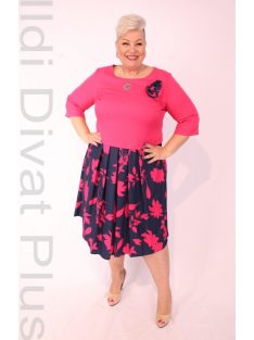 Jerssy Pink-Kék Mintás Alaklmi Ruha