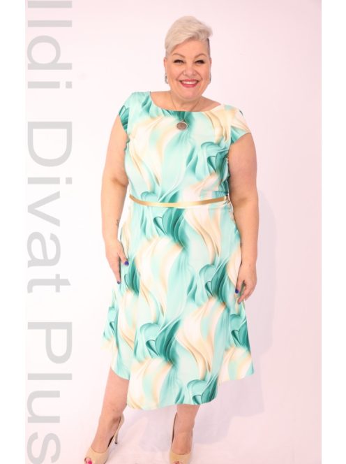 Gotta Zöld-Sárga Mintás A Vonalú Ruha