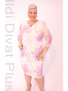 Trynite Ekrü-Lila Mintás Ruha