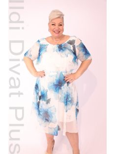 Trynite Fehér-Türkiz Mintás Ruha