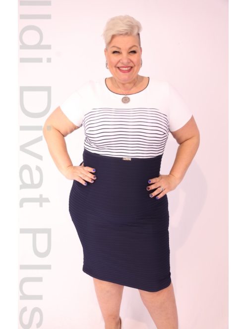 Trynite Fehér-Kék Csíkos Ruha