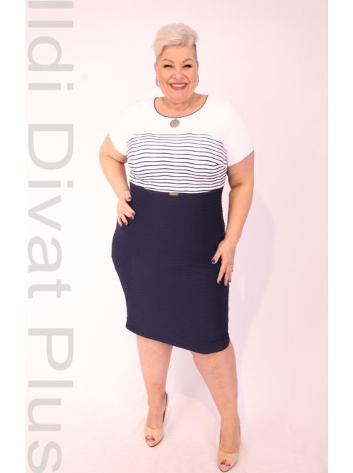 Trynite Fehér-Kék Csíkos Ruha