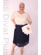 Agis Kék-Fehér Rakott Aljú Komplé