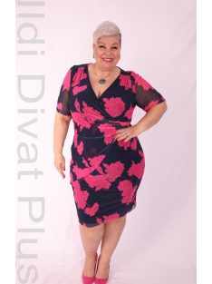 Trynite Kék-Pink Virágos Ruha