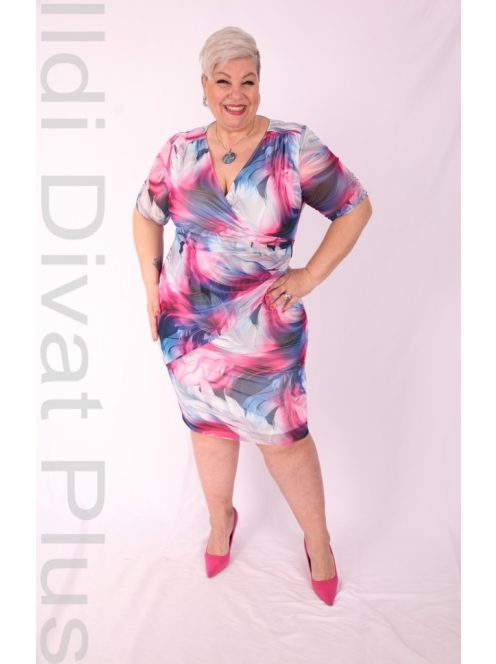 Trynite Kék-Lila Mintás Ruha