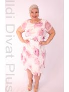 Trynite Ekrü-Púder Virágos A Vonalú Ruha