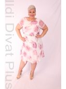 Trynite Ekrü-Púder Virágos A Vonalú Ruha