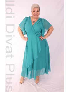 Szyk Királykék Fodros Maxi Ruha