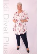 Harlex Ekrü-Pink Virágos Tunika