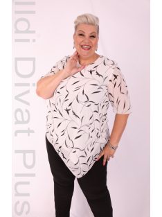 Elcol Fehér-Fekete Mintás Blúz