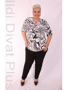 Attane Fehér-Fekete Mintás Muszlin Blúz