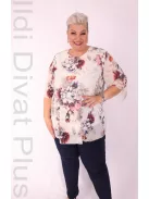 Eko Ekrü-Narancs Virágos Muszlin Tunika