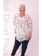 Marguerite Fehér-Kék Muszlin Blúz