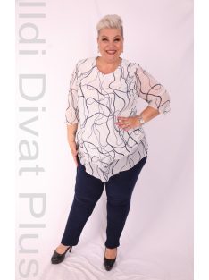 Marguerite Fehér-Kék Muszlin Blúz