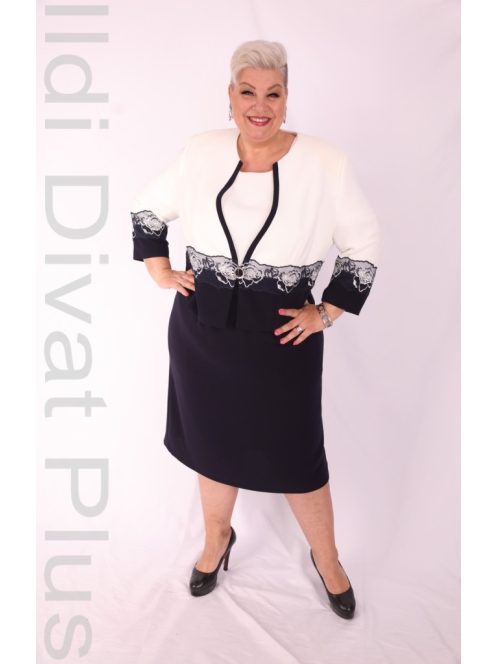 Gregor Kék-Fehér Csipke Betétes Kosztüm