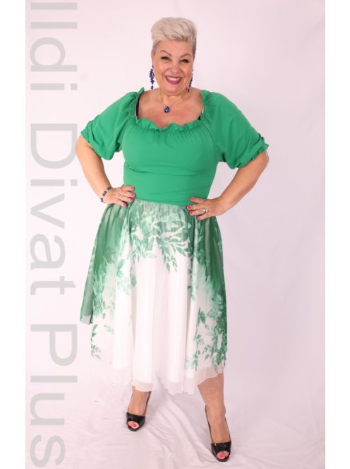 Sonata Zöld-Fehér Mintás A Vonalú Ruha