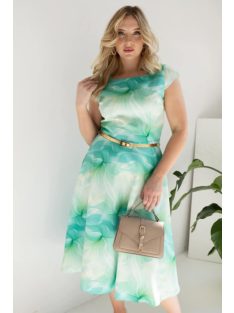 Gotta Zöld-Virágmintás A Vonalú Ruha