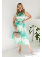 Gotta Zöld-Virágmintás A Vonalú Ruha