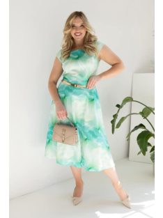 Gotta Zöld-Virágmintás A Vonalú Ruha