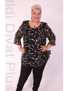 Trend Fekete-Fehér Mintás Nadrágos Szett