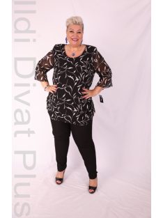 Trend Fekete-Fehér Mintás Nadrágos Szett