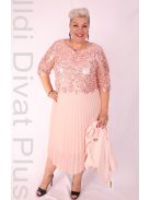 Agis Rózsaszín-Flitteres Rakott Ruhás Komplé