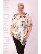 Eko Beige-Keki Virágmintás Muszlin Tunika