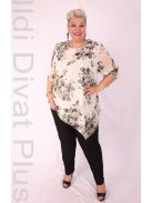 Eko Beige-Keki Virágmintás Muszlin Tunika