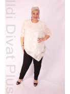 Eko Ekrü-Arany Mintás Muszlin Tunika