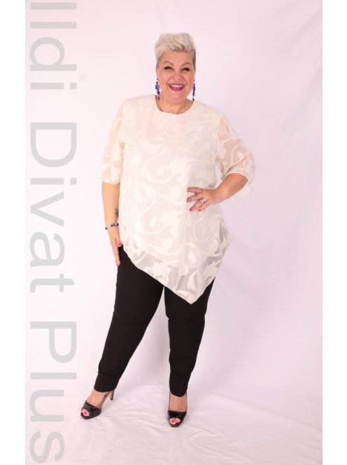 Eko Ekrü-Arany Mintás Muszlin Tunika