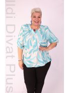 Attane Beige-Türkiz Mintás Muszlin Blúz